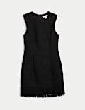 Textured Knitted Fringed Mini Dress