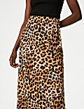 Animal Print Maxi Slip Skirt