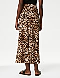 Animal Print Maxi Slip Skirt