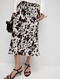Animal Print Midaxi Slip Skirt