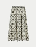Pure Cotton Embroidered Maxi Circle Skirt