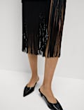 Fringe Detail Midi Column Dress