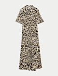 Animal Print Midaxi Shirt Dress