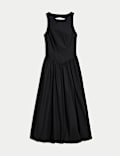Robe midaxi 100 % coton à ourlet bouffant