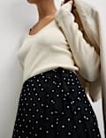 Soft Polka Dot High Waisted Mini Wrap Skirt