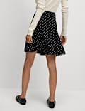Soft Polka Dot High Waisted Mini Wrap Skirt