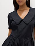 Pure Cotton Peter Pan Collar Mini Smock Dress