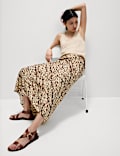 Animal Print Midaxi Slip Skirt