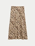 Animal Print Midaxi Slip Skirt