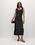 Floral Ruffle Midi Tiered Dress