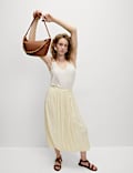 Textured Pleated Skirt