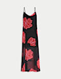 Floral Mesh Strappy Midi Bodycon Dress