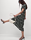 Floral Round Neck Midaxi Tea Dress
