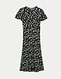 Floral Round Neck Midaxi Tea Dress