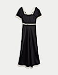 Lyocell Blend Leopard Print Square Neck Midaxi Tea Dress