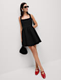 Square Neck Waisted Mini Dress