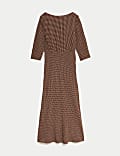 Round Neck Spot Print Midaxi Tea Dress
