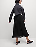 Jersey Pleated Midaxi Slip Skirt