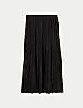 Jersey Pleated Midaxi Slip Skirt