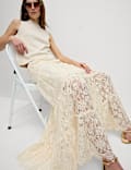 Lace Maxi Tiered Skirt