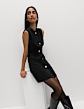 Button Detail Mini Shift Dress