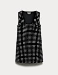 Embellished Mini Shift Dress