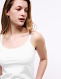 3pk Cotton Rich Lace Trim Vests