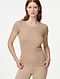 2pk Thermal Short Sleeve Pointelle Tops
