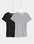 2er-Pack Thermo-Kurzarmoberteile aus Pointelle
