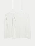 2pk Pointelle Thermal Long Sleeve Tops