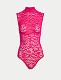 Flexifit™ Lace Sleeveless Turtle Neck Body