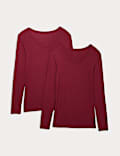 2pk Heatgen™ Thermal Jacquard Tops