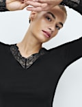 Modal Rich Thermal Long Sleeve Top with Cashmere