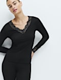 Modal Rich Thermal Long Sleeve Top with Cashmere