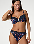 Soutien-gorge à armatures, bordures en dentelle et imprimé, bonnets emboîtants A à E