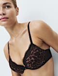Jasmine Lace Wired Printed Plunge Bra
