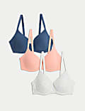 3pk Cotton Rich Wired T-Shirt Bras A-E