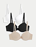 3pk Cotton Rich Wired Balcony Bras A-E