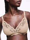 Soutien-gorge de maternité et allaitement sans armature orné de dentelle jasmin, bonnets B à H