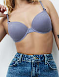 2 Pack Ribbed Wired Demi Cup Bras (A-E)