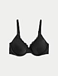 Lace Trim Wired Demi Cup Bra A-E