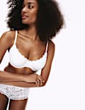 Lace Trim Wired Demi Cup Bra A-E
