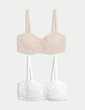 Lot de 2 soutiens-gorge sans bretelles à armatures, bonnets A à E