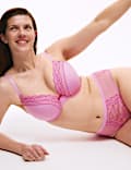 Lace Trim Wired Plunge Bra (F-H)