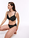 Lace Trim Wired Plunge Bra (F-H)