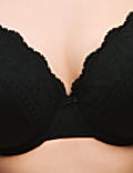 Lace Trim Wired Plunge Bra (F-H)