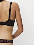 Jasmine Lace Printed Wired Plunge Bra (F+)