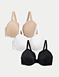 3pk Padded Wired Plunge Bras F-H