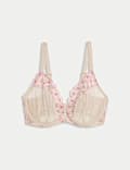 Daisy Embroidery Wired Plunge Bra F-H
