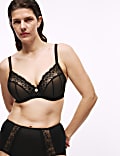 Soutien-gorge plongeant à armatures et broderies Daisy, bonnets F à H